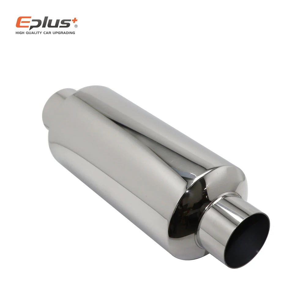 EPLUS Car Exhaust Systems Muffler Middle Pipe Universal Silver High Quality Stainless Steel Size O.D 51MM 57MM 63MM 70MM 76MM
