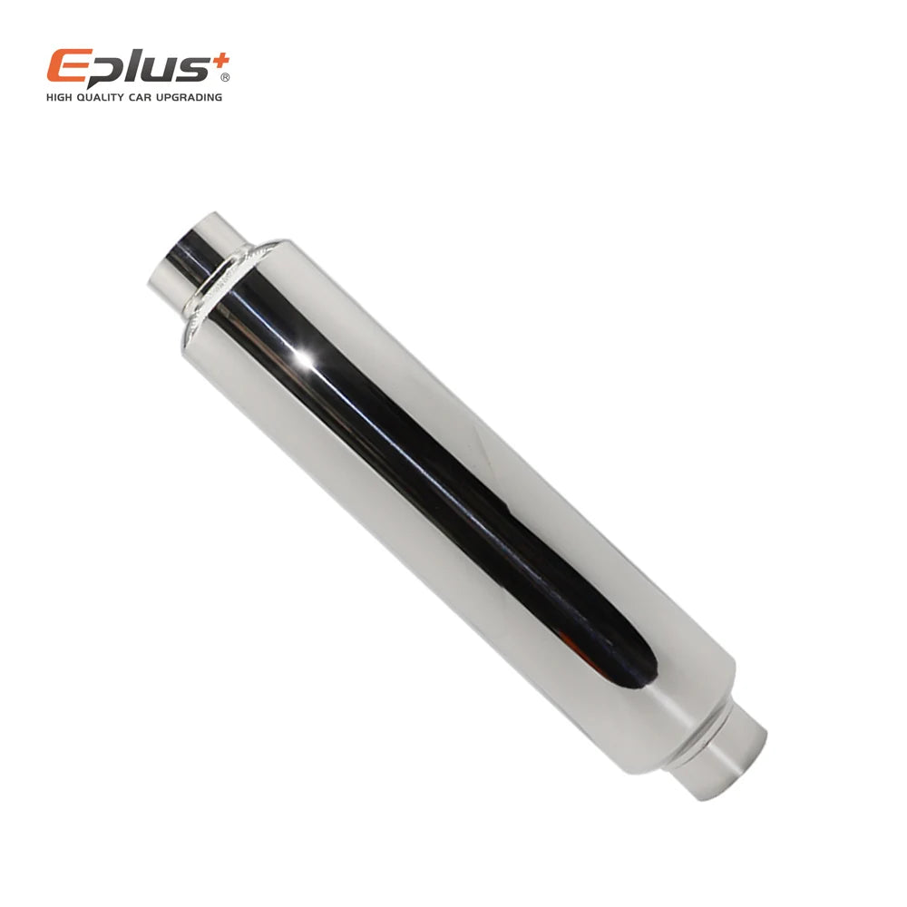 EPLUS Car Exhaust Systems Muffler Middle Pipe Universal Silver High Quality Stainless Steel Size O.D 51MM 57MM 63MM 70MM 76MM